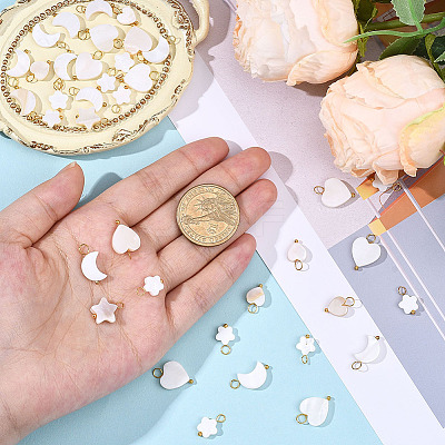 50Pcs Natural Freshwater Shell Pendants FIND-SC0020-74-1