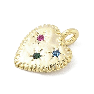 Brass Micro Pave Cubic Zirconia Charms KK-S514-04A-G-1