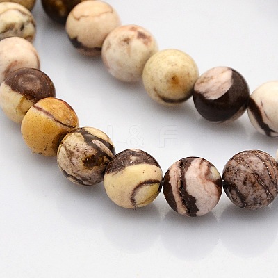 Round Natural Zebra Jasper Beads Strands G-N0120-41-8mm-1