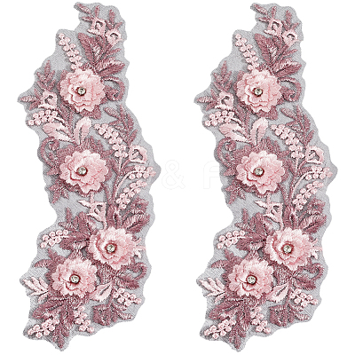 Polyester Embroidery Lace Cloth Patches AJEW-WH20070-069C-1