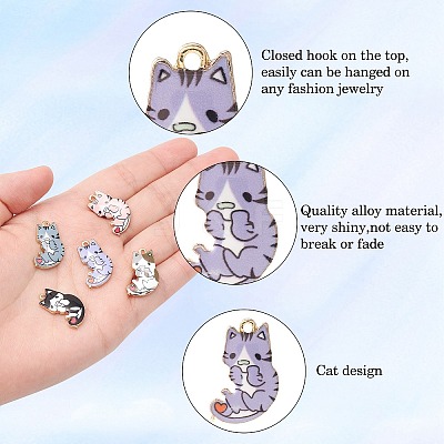 25Pcs 5 Styles Rack Plating Alloy Pendants ENAM-CJ0004-73-1