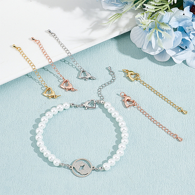 6Pcs 3 Colors Brass Chain Extender KK-NB0003-14-1