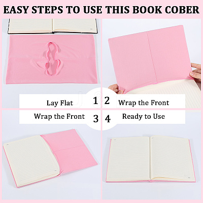 3Pcs Elastic Fabric Book Covers AJEW-CP0006-14G-1