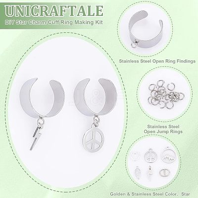 DIY Charm Cuff Ring Making Kit DIY-UN0003-69-1