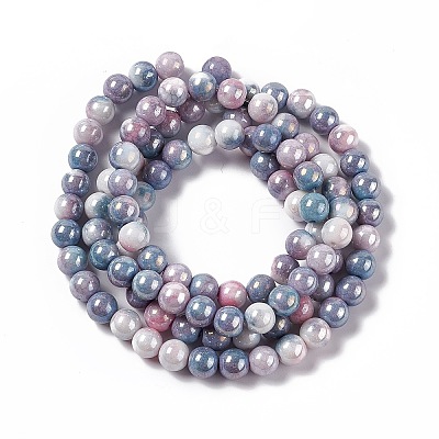 Electroplated Glass Beads Strands GLAA-C023-01D-1