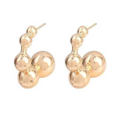 Brass Stud Earrings EJEW-H168-10G-1