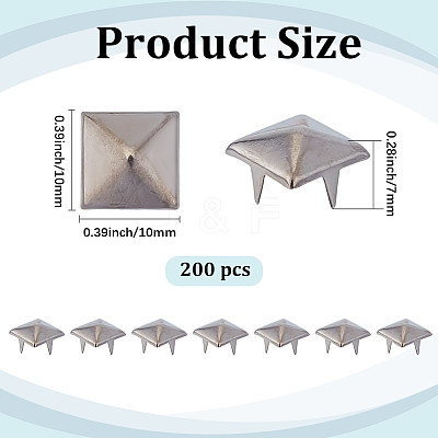 200Pcs Iron Studs Rivets IFIN-GF0001-63B-1