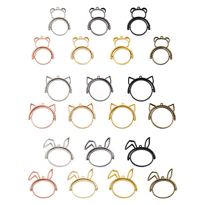 Alloy Open Back Bezel Pendants(Rotatable) PALLOY-TA0001-01-1