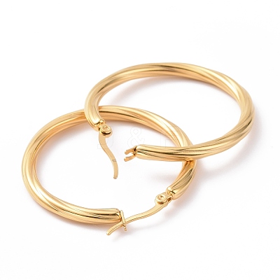 PVD Vacuum Plating 304 Stainless Steel Hoop Earrings for Women EJEW-G298-06G-1