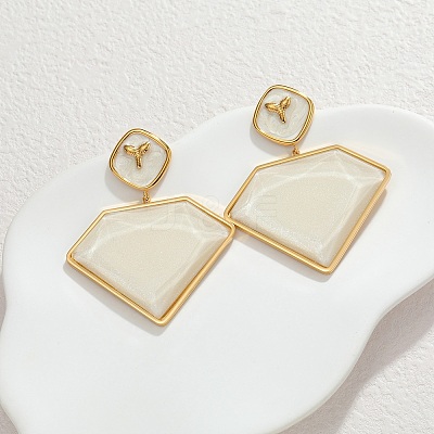 304 Stainless Steel & Acrylic Dangle Stud Earrings for Women EJEW-A164-06B-G-1