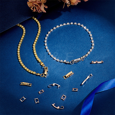 24Pcs 6 Styles Brass Fold Over Clasps FIND-PH0021-50-1