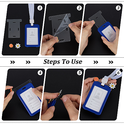 24Pcs 8 Styles Transparent PVC Badge Display Cards CDIS-FG0001-67-1