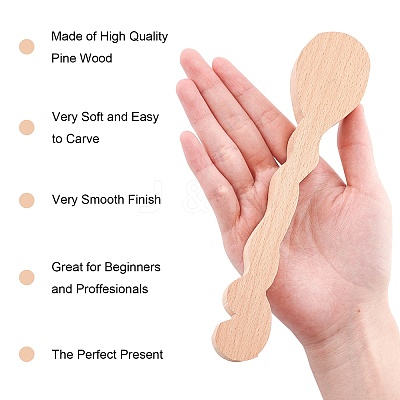 Unfinished Beech Wood Blank Spoon WOOD-WH0108-72-1