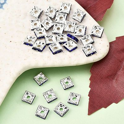 Brass Rhinestone Spacer Beads RSB072-15S-1