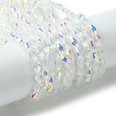 Transparent Electroplate Glass Beads Strands GLAA-K064-04A-AB03-1