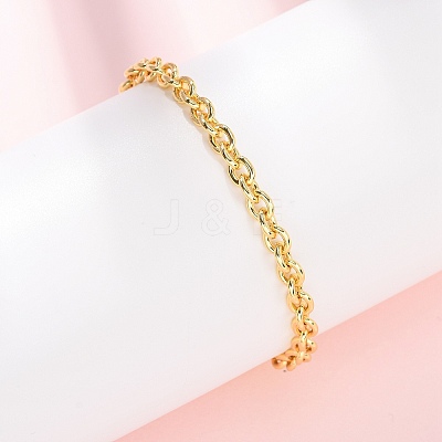 Brass Cable Chain Bracelets for Women BJEW-C140-04G-1