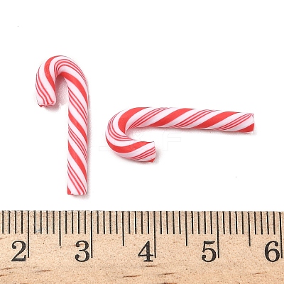 Christmas Candy Cane Handmade Polymer Clay Beads CLAY-P005-03B-02-1