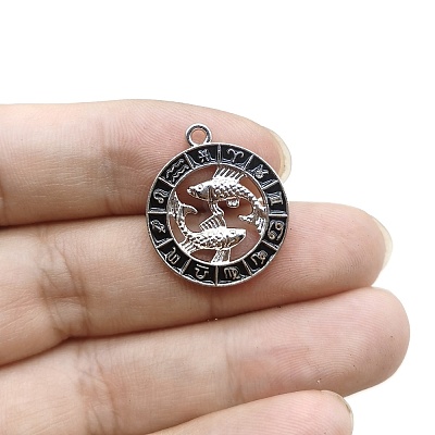Constellation Themes Alloy Rhinestone Pendants PW-WG6B97D-05-1