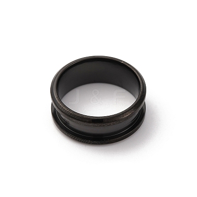 201 Stainless Steel Grooved Finger Ring Settings STAS-TAC0001-10A-B-1