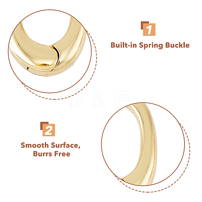 8Pcs 4 Styles Brass Spring Gate Rings KK-HY0002-86-1