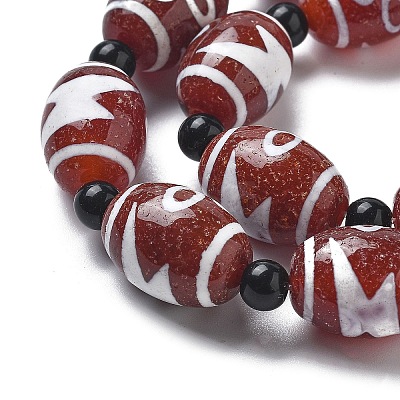 Tibetan Style dZi Beads Strands G-NH0037-C02-01-1