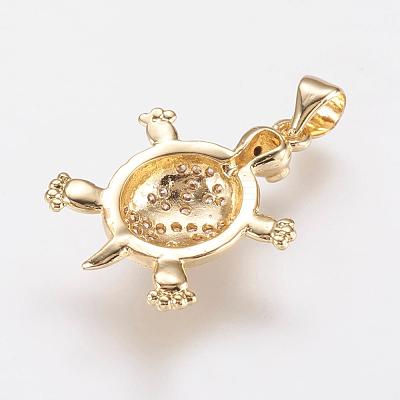 Brass Micro Pave Cubic Zirconia Pendants ZIRC-G104-23G-1