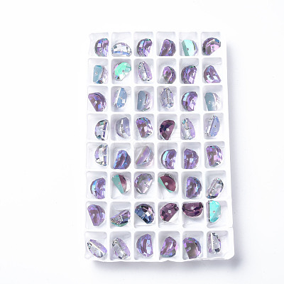 Electroplated Glass Charms EGLA-N006-014-1