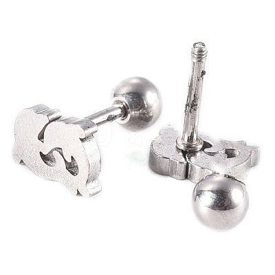 Tarnish Resistant 201 Stainless Steel Barbell Cartilage Earrings LS-EJEW-R147-02-1