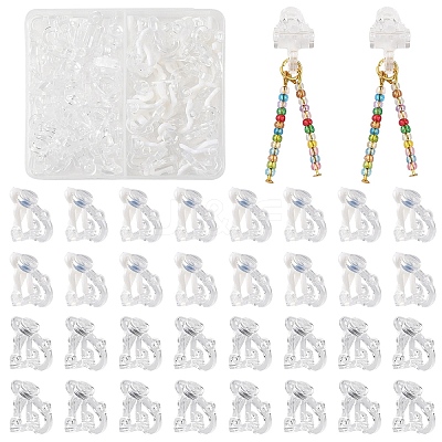 50Pcs 2 Styles Plastic Clip-on Earring Findings FIND-YW0012-89-1