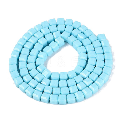 Opaque Glass Beads Strands GLAA-R041-8x8mm-C02-1