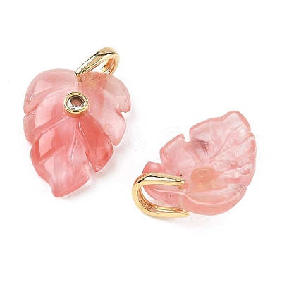 Cherry Quartz Glass Pendants GG-CBA105B-01H-G-1