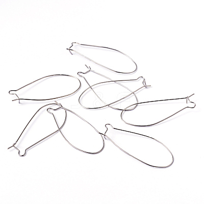 Brass Hoop Earrings Findings Kidney Ear Wires EC221-4NF-1