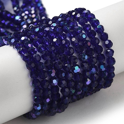 Electroplate Transparent Glass Beads Strands LS-EGLA-A035-T4mm-L06-1