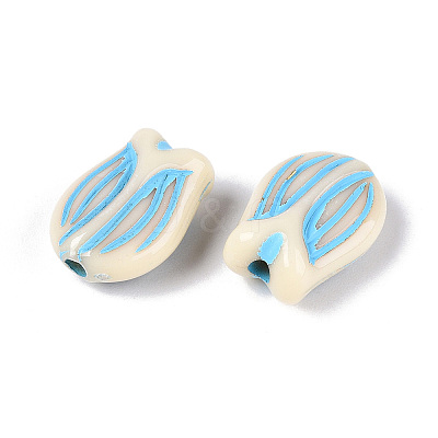 Painted Opaque Acrylic Beads OACR-T029-02T-1