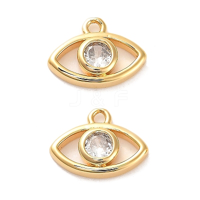Brass Cubic Zirconia Charms LS-KK-D300-11G-1