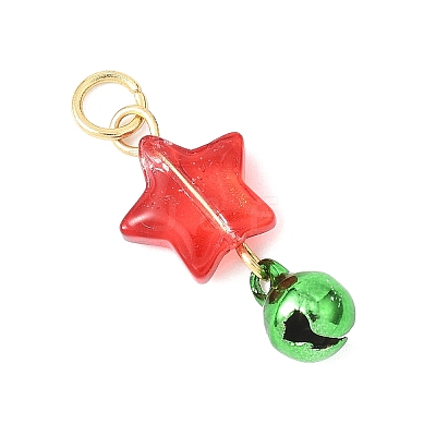 Christmas Handmade Lampwork Pendants PALLOY-JF04578-1