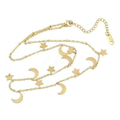 304 Stainless Steel Bib Necklaces for Women NJEW-A065-01B-G-1