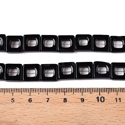 Dyed & Heated Natural Black Agate Beads Strands G-N342-102C-1