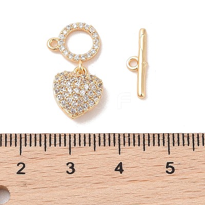 Brass Micro Pave Cubic Zirconia Toggle Clasps KK-B100-066G-1