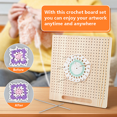 Rectangle Wood Crochet Blocking Board DIY-BC0013-51D-1