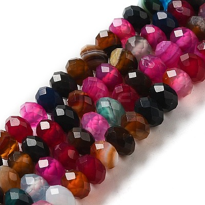 Natural Banded Agate/Striped Agate Beads Strands G-E605-A02-01I-1