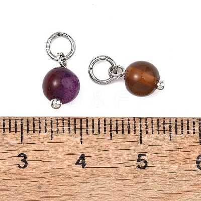 Natural Striped Agate/Banded Agate Pendants PALLOY-JF05354-02-1
