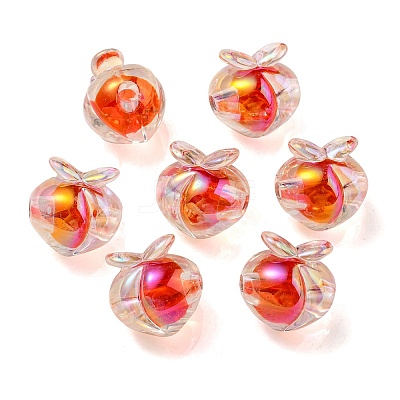 UV Plating Rainbow Iridescent Acrylic Beads OACR-F004-02B-1