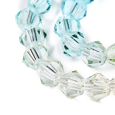 Gradient Color Baking Paint Glass Bead Strands DGLA-A039-T6mm-A07-1