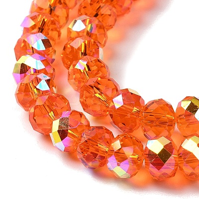 AB Color Plated Transparent Electroplate Beads Strands EGLA-H104-06A-1