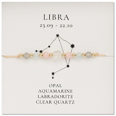 Natural stone constellation bracelet with 12 zodiac signs X-NR2952-11-1