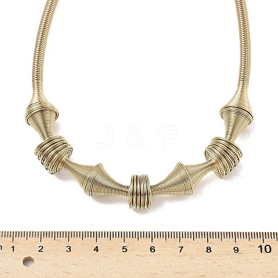 304 Stainless Steel Irregular Twisted Chain Spiral Bib Necklaces for Women NJEW-B127-01G-03-1
