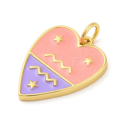 Brass Enamel Pendants KK-Z077-01G-08-1