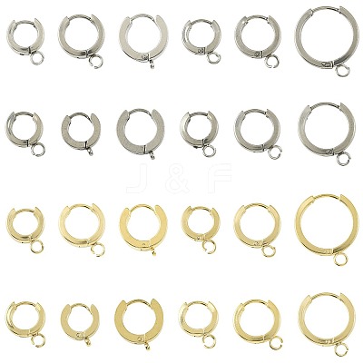 16Pcs 201 Stainless Steel Huggie Hoop Earrings Findings STAS-FS0002-26D-1