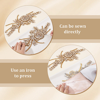 Flower Resin Rhinestone Decorative Corsages for Clothing Accessories PATC-WH0021-064I-1